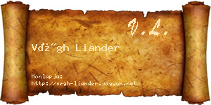 Végh Liander névjegykártya